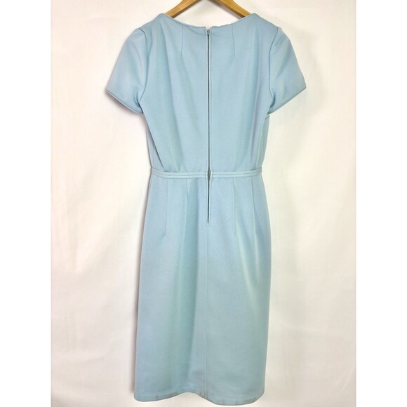 Vintage 1960s Lilli Ann Knit 2 Piece Dress Coat Set Powder Blue No Tag XS/S Midi - Picture 8 of 16